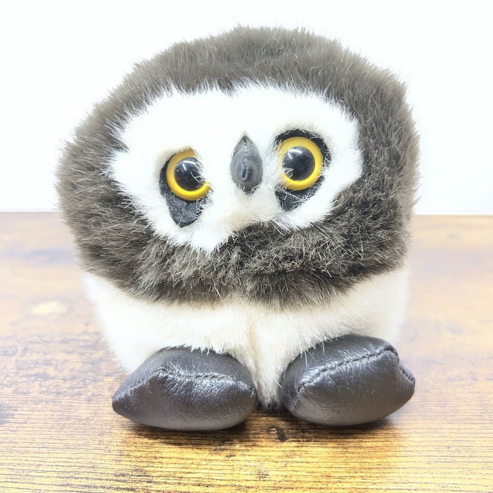 Puffkins Olley Owl SWIBCO Mini Plush Vinyl feet 1994  Stuffed Animal Fluffy‎